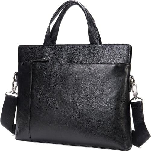 New Men Briefcase Business Shoulder Bag Leather Messenger Bags 14inch Computer Laptop Handbag Bag Mens Travel Bags