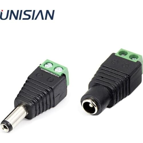 UNISIAN Female Male DC Power Plug Adapter 5.5mm x 2.1mm DC Female Jack Male Plug Socket Connector