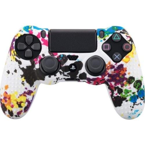 Case Graffiti Studded Dots Silicone Rubber Gel Skin For Sony PS4 Slim/Pro Controller Cover Case For Dualshock4 R20