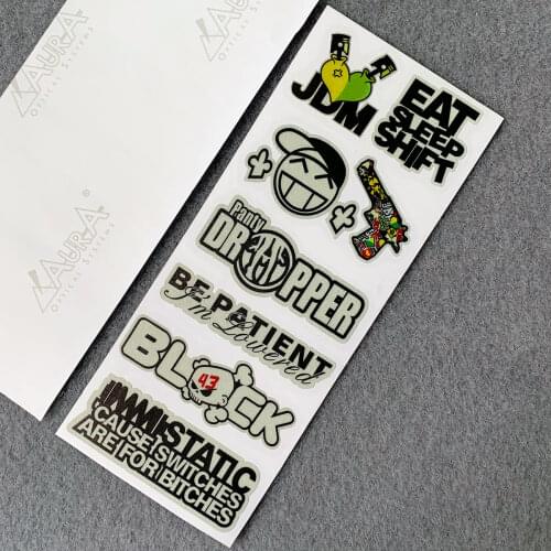 Highly Reflective JDM Novice Shield Style HellaFlush Car Sticker for Toyota Honda Nissan Mazda Mitsubishi Accessories 8CM x 20CM