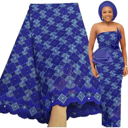 Fabricbob Cotton Swiss Voile Lace Fabric 2021 High Quality Nigerian Party Rhinestone Embroidery African Lace Fabric 2.5 Yards