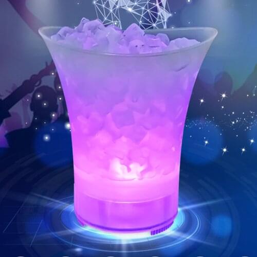 5L Waterproof Plastic LED Beer Ice Bucket Bar KTV Nightclub Party Ice Bucket Barware Dropshipping Champagne Whiskey Beer Bucket