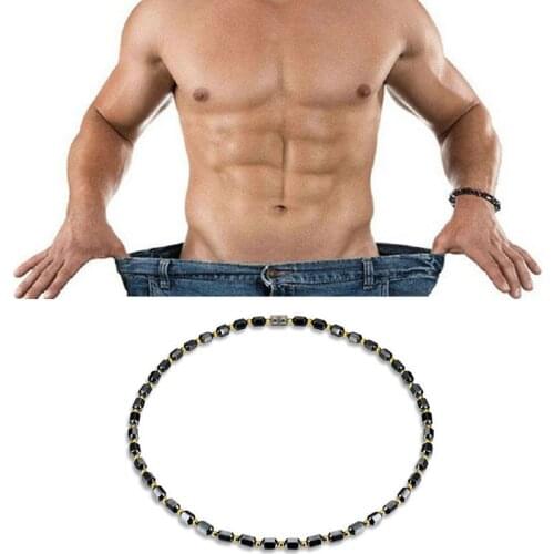 Women Black Magnetic Necklace Beads Hematite Stone Therapy Slimming Health Care Weight Loss Necklace For Men Women