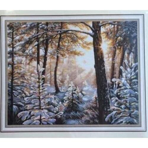 Winter Snow,Forest Sunshine,Landscape Cross Stitch Kits Top Quality Embroidery Needlework 14CT Unprinted DIY Handmade Art Decor