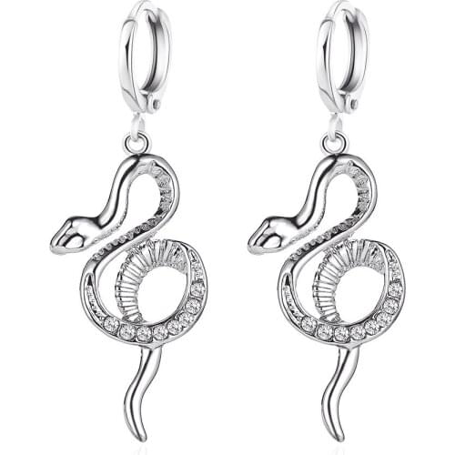 ZYZQ Punk Style Exaggerated Personality Sserpentine Long Earrings Temperament Cold Wind Earrings For Women