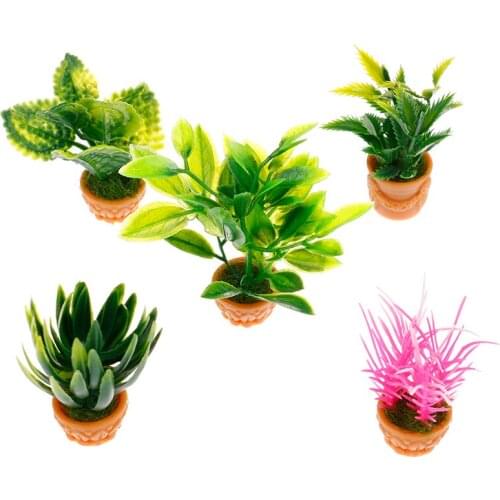 1Pc Hot Sale DIY Dollhouse Micro Landscape Garden Potted Plant Flower Boxes Plants Decoration Accessories Green Plant Model
