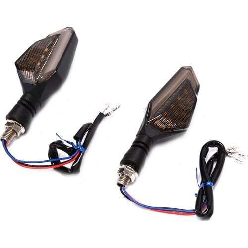 2pcs/Pair Indicators Blinkers 3 Wires Universal Yellow +Blue Motorcycle LED Turn Signal Lights Amber Lamp Left Right Signals