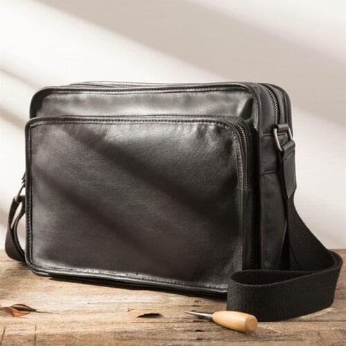 2021 Original Leather Mens Bag Shoulder Bag Trend New Messenger Bag Simple Mens First Layer Leather Casual crossbody bag