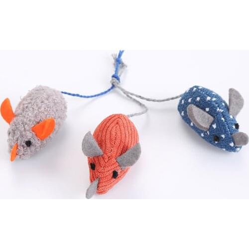 3 Colors Plush Cat Toy Tiny Mouse Cotton-filled Toy Eco-friendly Cute Soft Cats Toy Cat Supplies Pet Products False Mouse