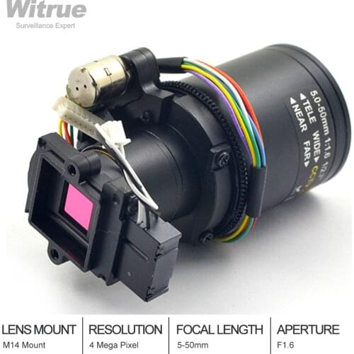 4Megapixel Motor Varifocal Lens 5-50mm D14 DC IRIS Long Distance View With Motorized Zoom and Focus For 1080P/5MP AHD IP Camera