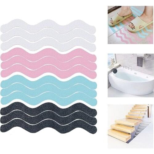 6pcs Anti Slip Bathtub Stickers Bathroom S Shape Self-Adhesive Non Slip Sticker Household Bathroom Supplies
