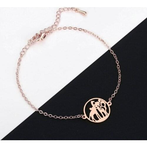 Cxwind Stainless Steel Charm Animal Giraffe Bracelets for Women Men Cuple Giraffe Bracelets Symbol Jewelry bangles Femme Gift