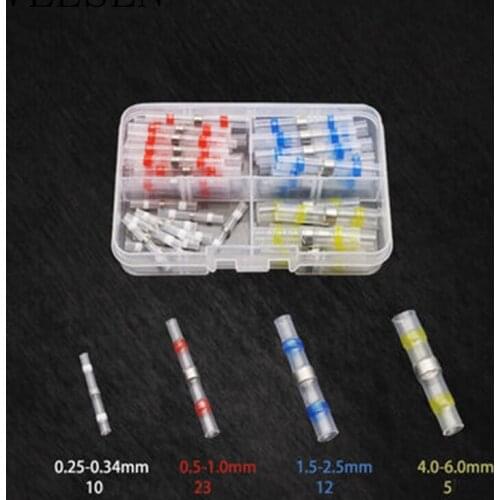 250/100Pcs Solder Seal quick Wire Connectors Heat Shrink Butt electrical Connector Kit Automotive Insulated tube para terminal