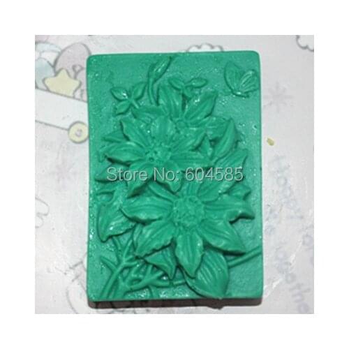 C251 Flower Art Silicone Soap mold Craft Molds DIY Handmade soap molds