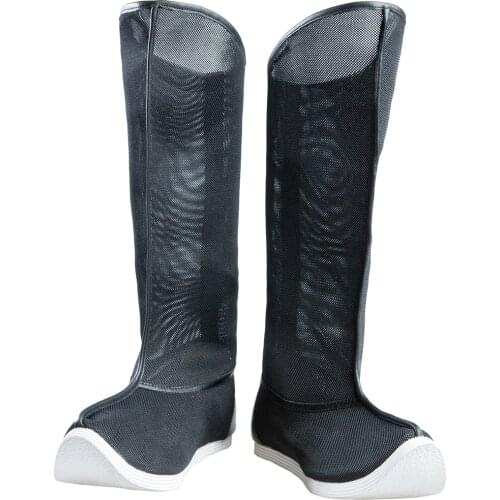Black Breathable Chinese Traditional Style Hanfu Shoes Men Women Swordsman Knight Boots Chinese Ancient Retro Photography Kungfu