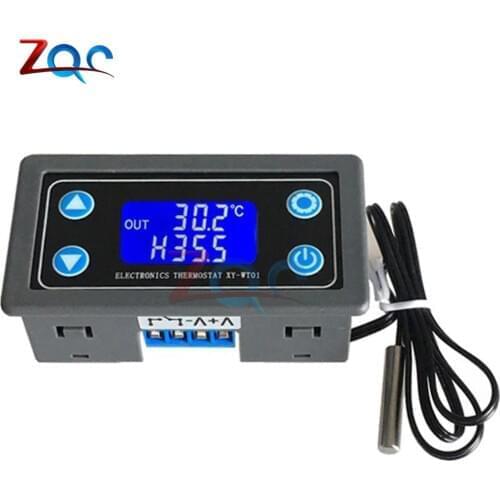 10A Thermostat Digital Temperature Controller DC 6V-30V Thermal Regulator Thermocouple Thermostat LCD Display Sensor 12V 24V