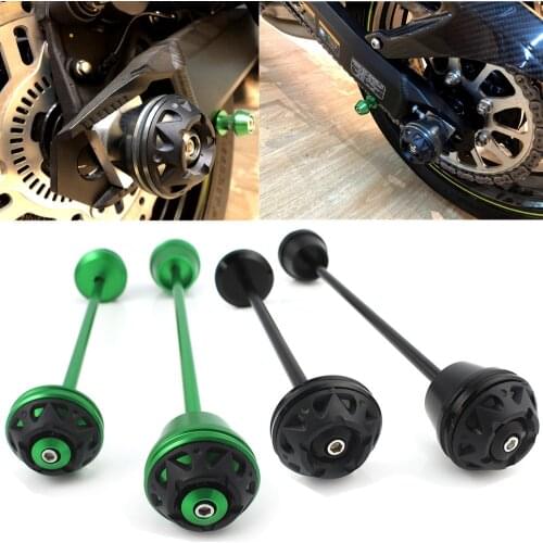 For Kawasaki Z900 Z 900 2017 2018 2019 Motorcycle Front Rear Axle Fork Wheel Protector Crash Sliders Cap Pad Green CNC Aluminum