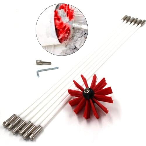 12 Rods Brush Drill Chimney Brush Kit Lint Remover for Dryer Duct Fireplace Chimney Cleaning Brush with Long Flexible Rods