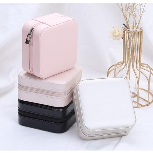 Jewelry Organizer Display Travel Jewelry Case Boxes Portable Jewelry Box Zipper Leather Storage Joyeros Organizador De Joyas