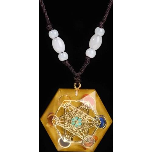 Orgonite Pendant Sri Yantra Necklace Sacred Geometry Chakra Energy Necklace Meditation Jewelry