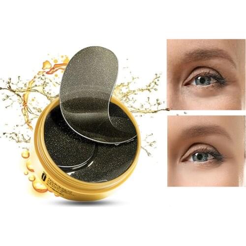 Black Pearl 60PCS Crystal Collagen Gold Eye Mask Anti-Aging Dark Circles Beauty Patches For Eye Skin Care Set Korean Cosmetics