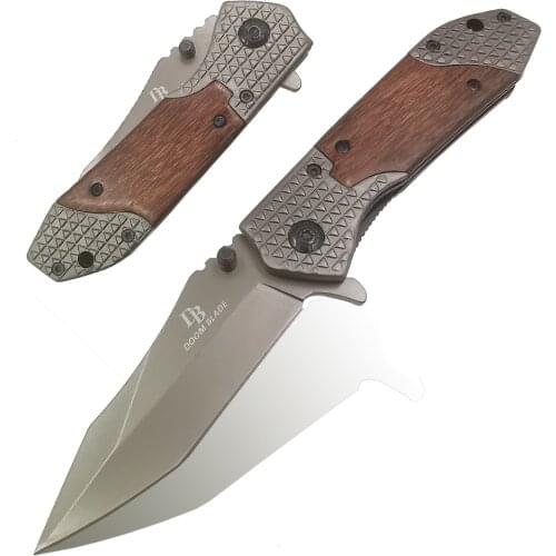 Outdoor All Steel Handle Wild Portable Folding Knife Portable Sharp Camping Knife Survival Knives Folding Blade