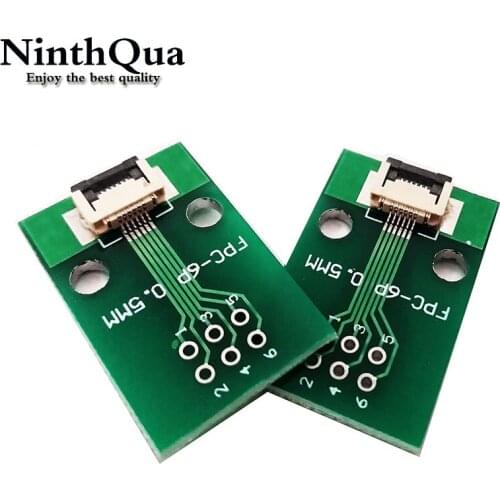 1pcs FPC/FFC flat cable transfer plate is directly inserted DIY 0.5 mm spacing fpc connector 6P