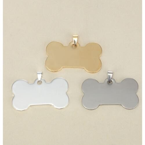 Bone Blank unfinished stainless steel crafts supplies Laser-marking DIY accessories charms Stamp Initial Pendent Jewelry