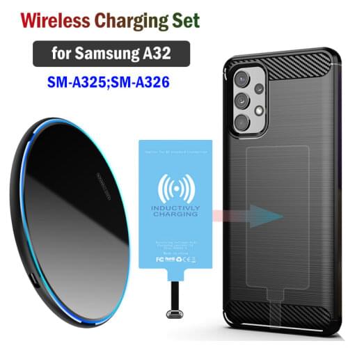 Qi Wireless Charging for Samsung Galaxy A32 4G 5G A325 A326 Wireless Charger Phone Case with USB Type-C Charging Receiver