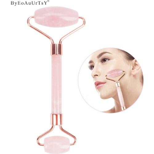 2PCS Jade Stone Facial Massage Roller For Face Women Neck Natural Massager Gua sha Scraper Set Thin Lift Beauty Tools Roller