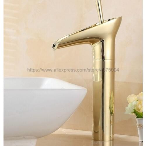 Luxury Gold Color Brass Bathroom Faucet Basin Mixer Bathroom Tap Bathroom Sink Basin Mixer Tap Ngf057