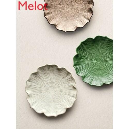 Handmade Lace Ceramic Food Plate Home Western Plate Italian Pasta Dish Fruit Plate Tableware Large Creative Tea Tray