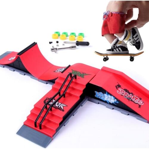 Finger Skateboards Skate Set Toy Skate Park Ramp Set Parts for Tech Practice Deck Funny Interior Extreme Sport Fingers Training