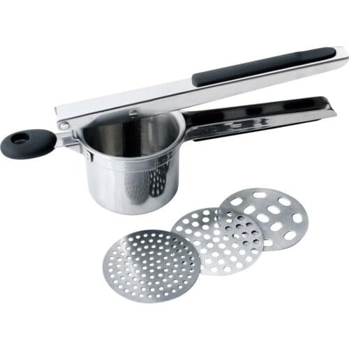 29.5x9x11.5cm Kitchen silicone handle 403 stainless steel fruit masher manual mini potato ricer fruit press squeezer