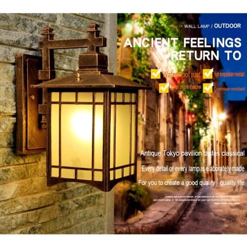 Outdoor Balcony Waterproof Wall Lamp European Style Retro Bedroom Bedside Lamp Corridor Aisle Outdoor Garden Wall Decor Lamp