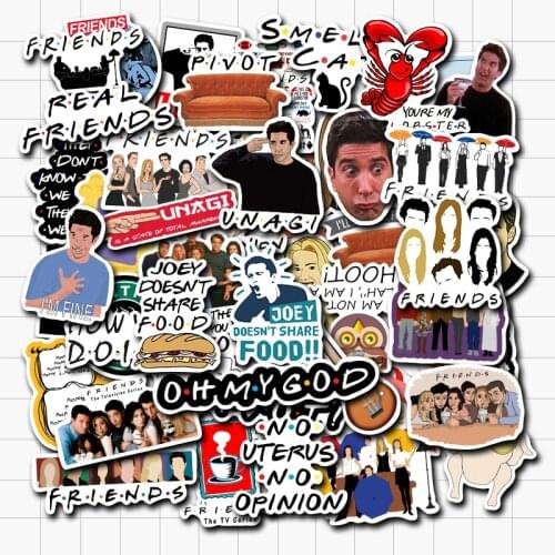 VANMAXX 34/50/66/100 Pieces Friends American TV Sitcoms Retro Stickers Waterproof Vinyl Decal for Laptop Helmet Bicycle Luggage