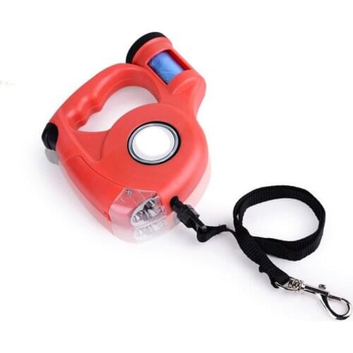 4.5m retractable dog leash Dog traction rope pulling rope with LED light and waste bag