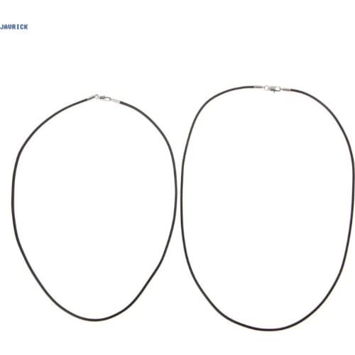 JAVRICK High Quality Black Silk Leather Cord Chain Necklace Rope with Lobster Claw Clasp