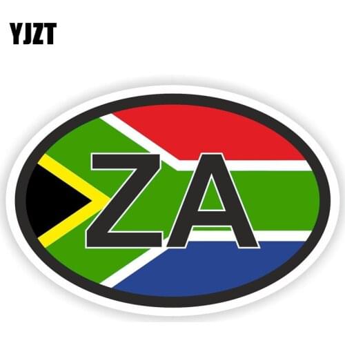 YJZT 14.5CM*9.7CM Car Window South Africa ZA Country Code Flag Decal Motorcycle Helmet Car Sticker 6-1578