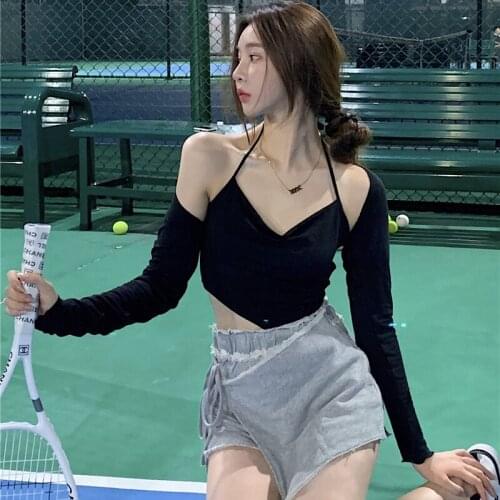 Skirt female design sense niche thin sports culottes summer new high-waist blue A-line skirt