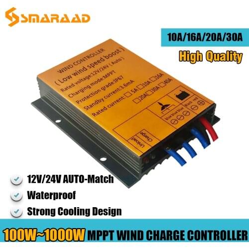 100-1000W High Quality MPPT Wind Charge Controller 12v/24v AUTO,Low Wind Speed Boost,Water Proof,High Heat Dissipation Design