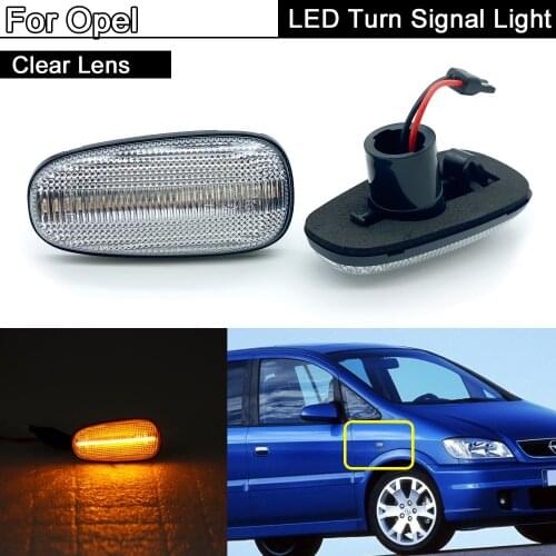 2Pcs Clear Lens LED Side Marker Light Amber Turn Signal Lamp For Opel Astra Zafira Frontiera Cadillac STS Chevrolet Corvette