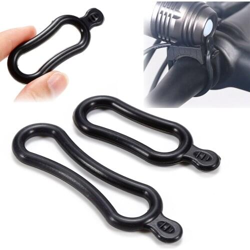 2 Pcs Silicone Rubber Band Front Light Bulb for Bicycle LED Handlebar Torch Holder for Bicycle Light Bike Light Holder