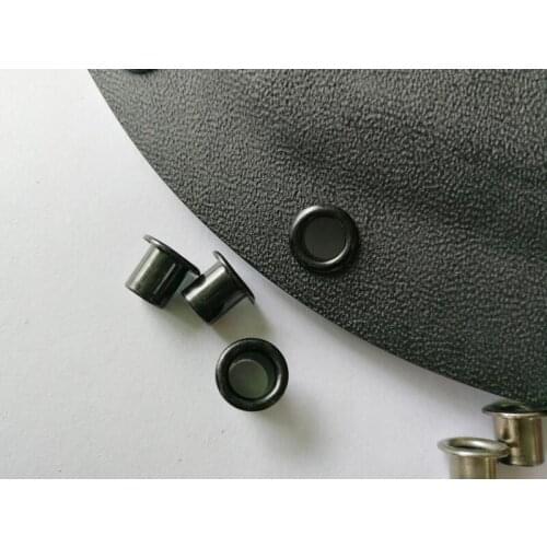 200pcs #8-9-7.9(.267 length under flange x 1/4" outside diameter) Black brass Eyelets krivets for .08" thick Kydex Holster