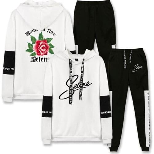 2021 Selena Quintanilla spring all-match casual sports hoodie sportswear hoodie style sweatshirt trousers two-piece suit