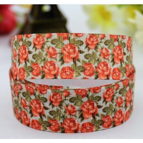 22mm 25mm 38mm 75mm Ruban satin Flowers Cartoon printed Grosgrain Ribbon Hair Accessories party decoration 10 Yards X-00223