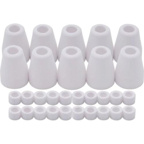 30pcs PT-31 JG-40 WSD-LG40 Plasma Cutter Consumables Alumina Ceramics Shield Cup 18204 & Gas Ring 18785