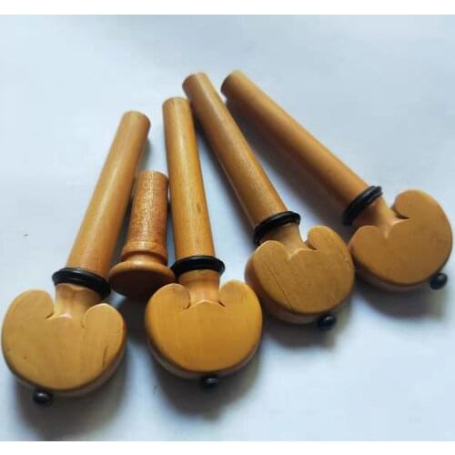 4 PCS BOXWOOD Violin PEGS AND 1 END PIN ALL 4/4, VIOLIN ACCESSORIES