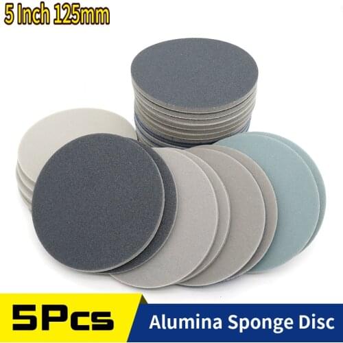 5Inch 300-3000 Grit Sponge Sandpaper Sanding Disc for Polishing & Grinding Power Tools Accessories (5Pcs )