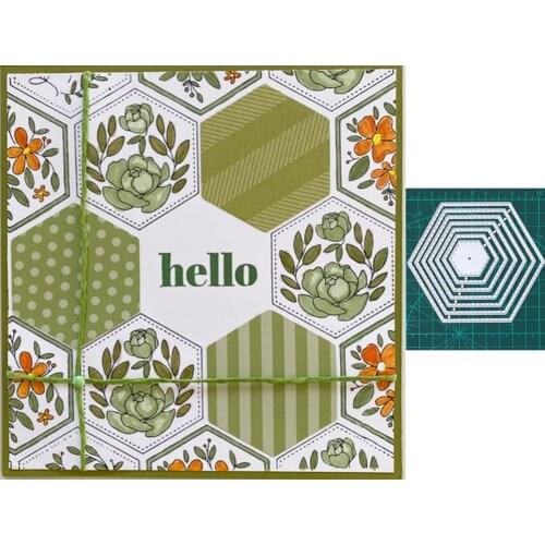 7 Pcs Hexagon Metal Cutting Dies Making Scrapbooking Dies Metal Crafts Layering Metal Cutting Dies Christmas Card Handmade New